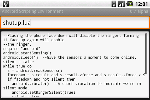 Android script editor