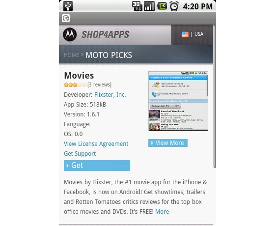 Motorola SHOP4APPS Android