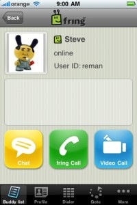 Detalles video llamada iphone por fring