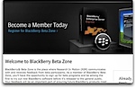 RIM Blackberry beta zone apps os