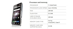 motorola milestone xt720 caracteristicas