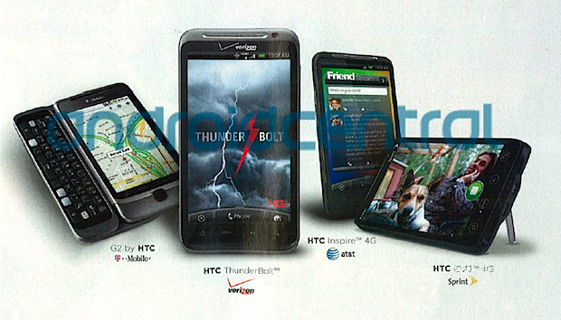 Aviso en RollingStone revela al HTC Thunderbolt y HTC Inspire 4G