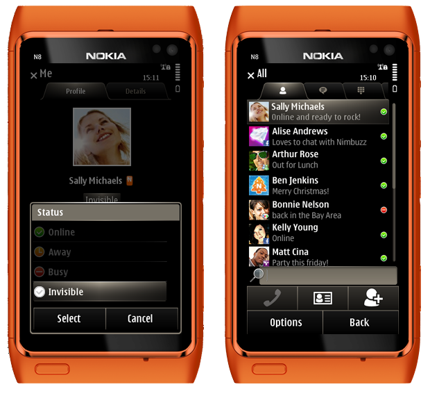 Nimbuzz para Symbian actualizado con compresión de datos y modo invisible