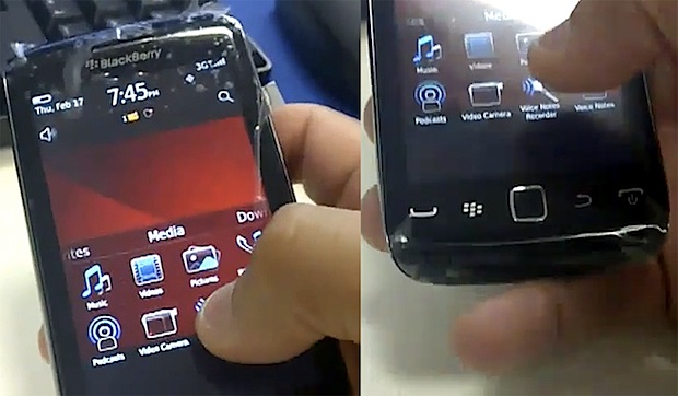BlackBerry Storm 3 (Monaco) capturado en video