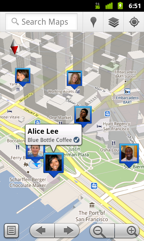 Google agrega check-in en Latitude en Google Maps 5.1 para Android