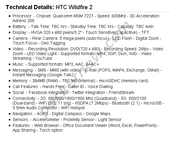 htc wildfire 2 specs htc wildfire 2 specs