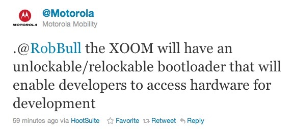 Motorola XOOM tendrá un bootloader desbloqueable/bloqueable
