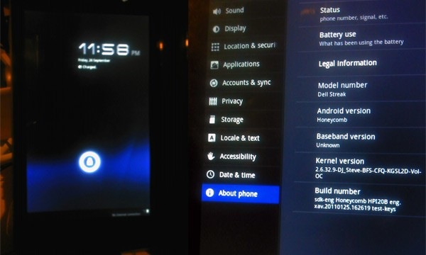 Dell Streak con Android 3.0 Honeycomb