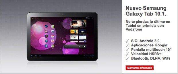 vodafone galaxy tab 10.1