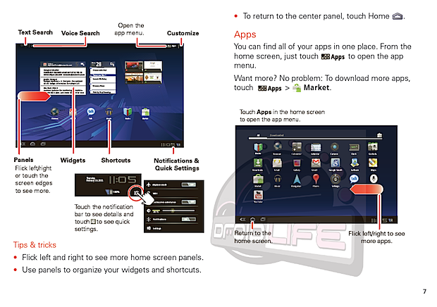 Guia de usuario del Motorola XOOM filtrada