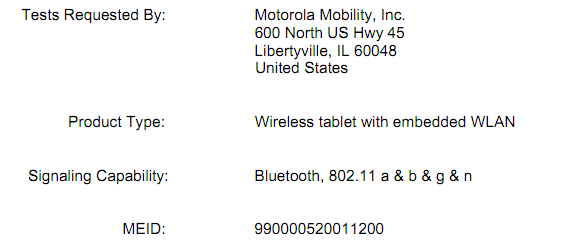 Tablet Motorola “inalámbrica con WLAN” llega a FCC, XOOM Wi-Fi?
