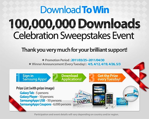 Samsung Apps alcanza las 100 millones de descargas de aplicaciones