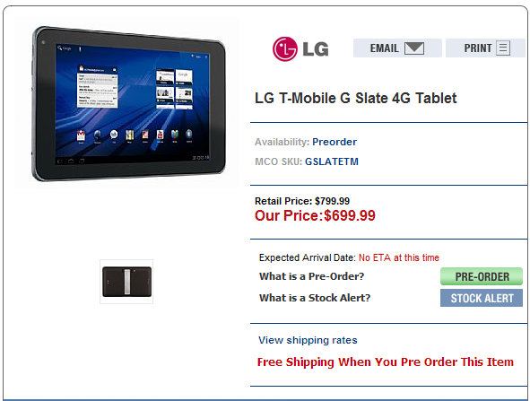 LG G-Slate reserva