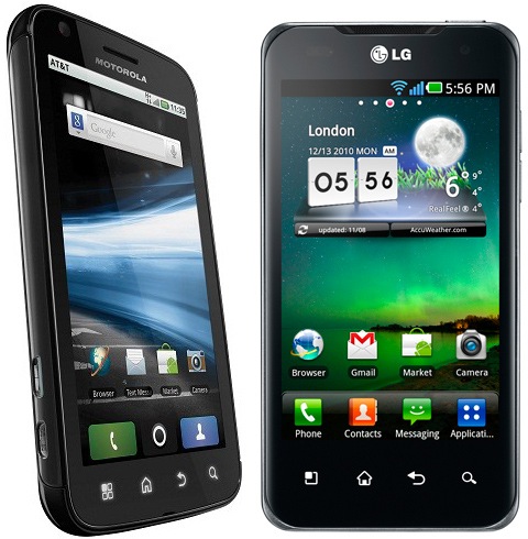 Motorola ATRIX vs LG Optimus 2X: CPU Tegra 2 en ambos, diferentes resultados