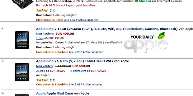 Amazon filtra el iPad 2 con puerto Thunderbolt y procesador de 1.2GHz