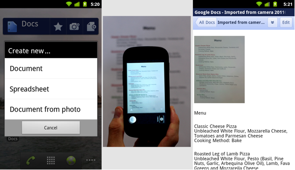 Google Docs para Android Google Docs para Android