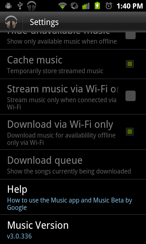 android reproductor musica Google Music