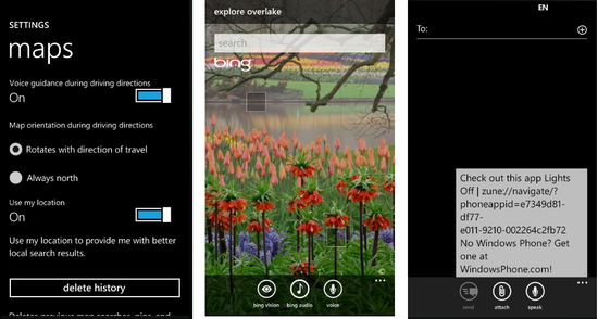 Bing Audio/Vision, navegación asistida serán parte de la actualización Mango para Windows Phone