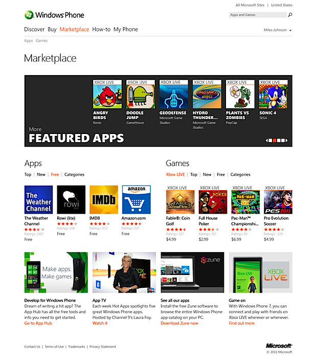Mango incluirá Windows Marketplace basado en Web