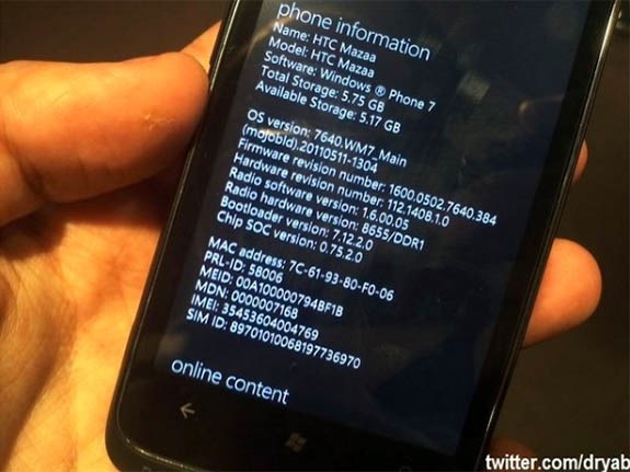 HTC Mazaa con Windows Phone aparece en imagen