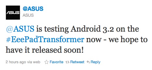 Asus probando la actualización Android 3.2 para el Asus Eee Pad Transformer