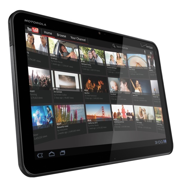 Motorola trabajando en un tablet de 10 pulgadas con Android Ice Cream Sandwich