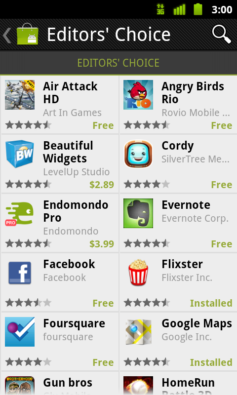 Android market elegidos Android market elegidos