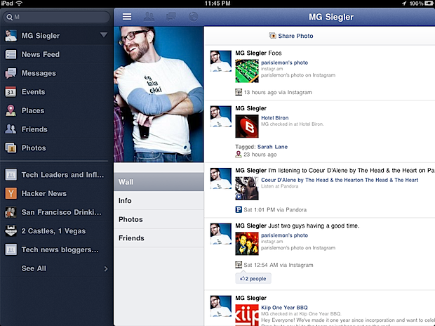 Facebook para iPad Facebook para iPad