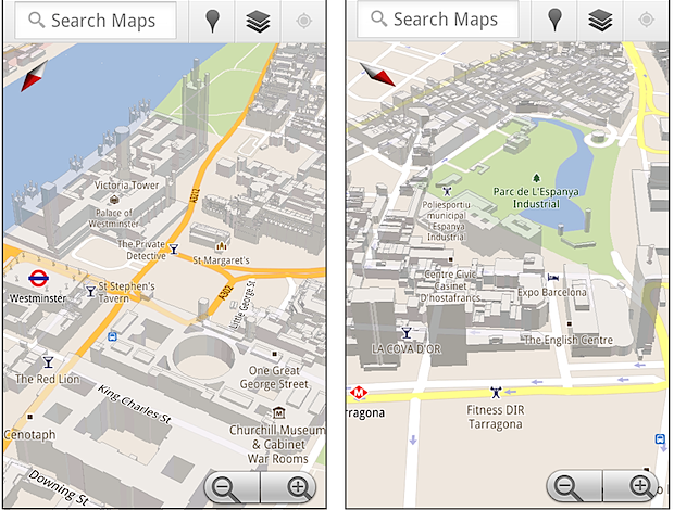 Google Maps para Android con vistas 3D en 18 ciudades