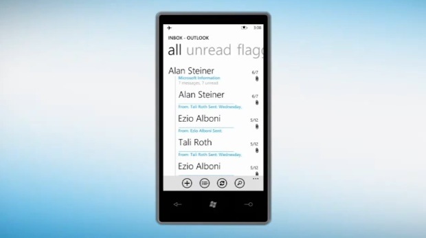 Preview de nuevas funcionalidades de e-mail en Windows Phone Mango