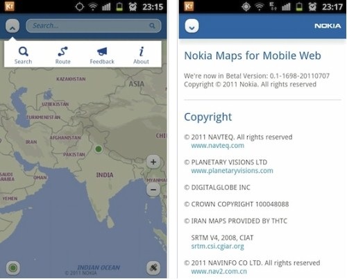 Nokia Maps funcionando en iOS y Android