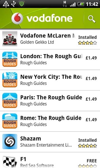 Vodafone tiene canal de contenido propio en Android market para Europa
