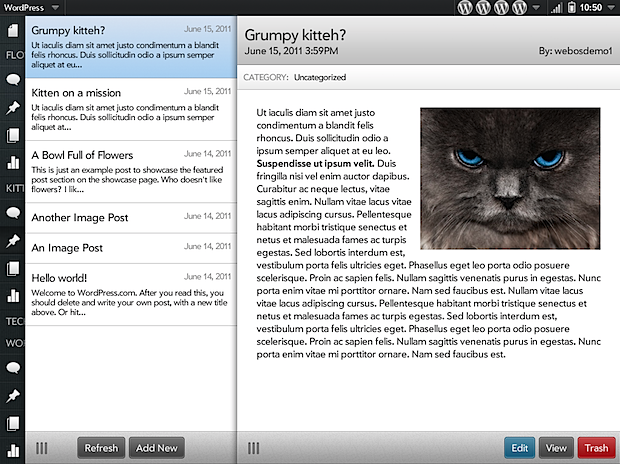 WordPress lanza su primer editor visual, empezando por webOS