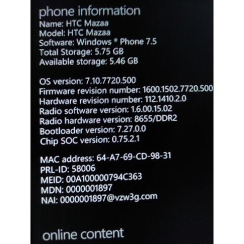 HTC Mazaa Windows Phone Mango 7.5 HTC Mazaa Windows Phone Mango 7.5