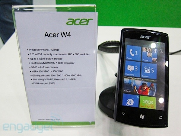 Acer M310 con Windows Phone Mango tendría salida HDMI, 8GB de almacenamiento
