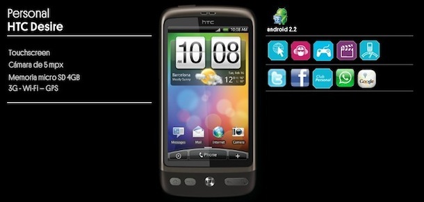 Personal lanza el HTC Desire, el primer smartphone HTC oficial en Argentina