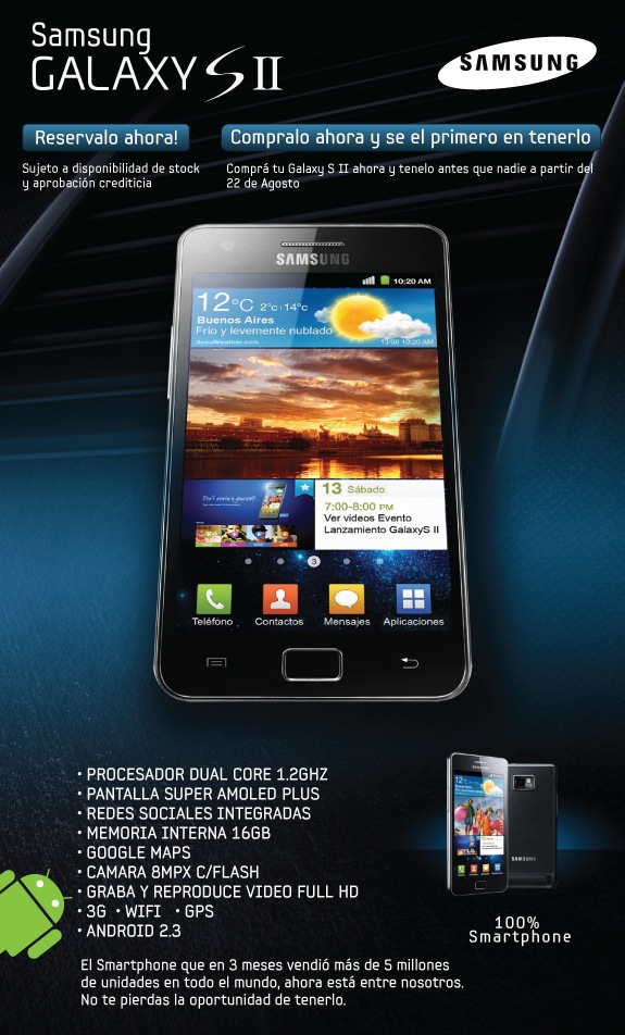 landing galaxy s2 landing galaxy s2