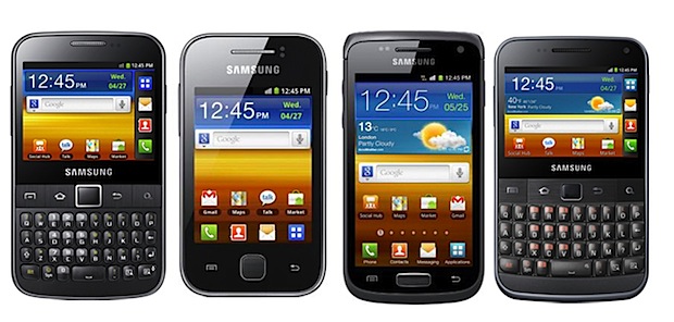 Samsung anuncia al Samsung Galaxy W, Galaxy M Pro, Galaxy Y y Galaxy Y Pro