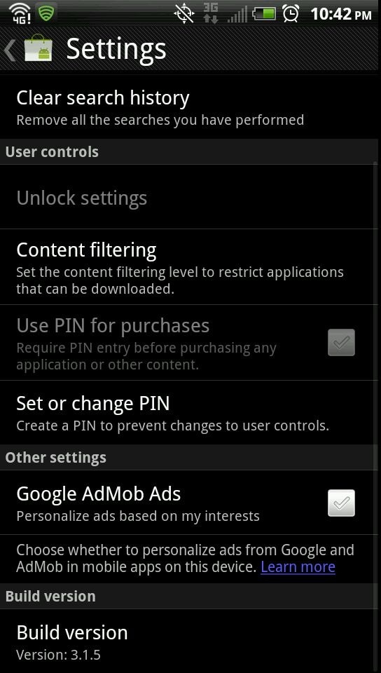 Android Market actualizado a versión 3.1.5