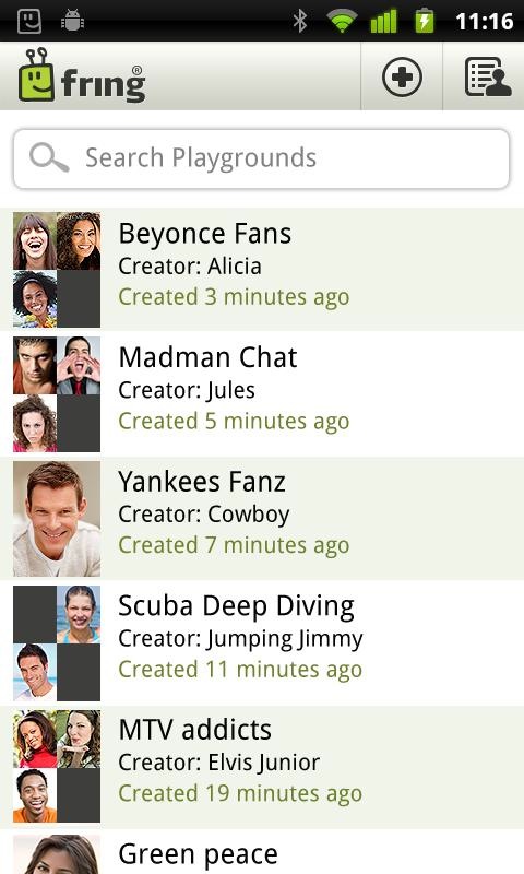 Fring actualizado con función Playgrounds para video chat en grupo