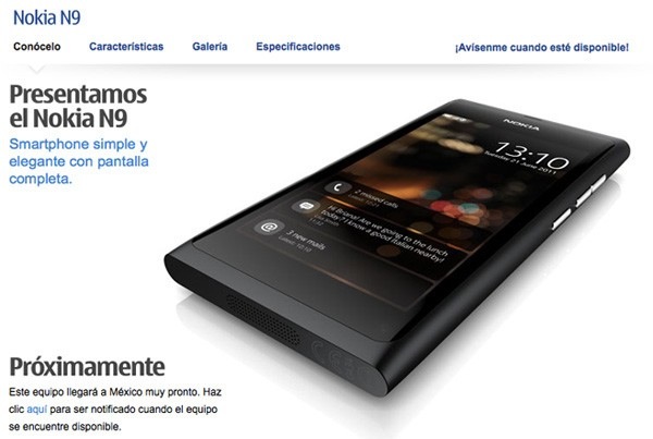 Nokia N9 llegará pronto a México