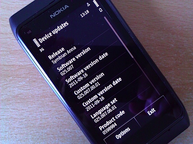 Symbian Anna recibe actualización para corregir bugs