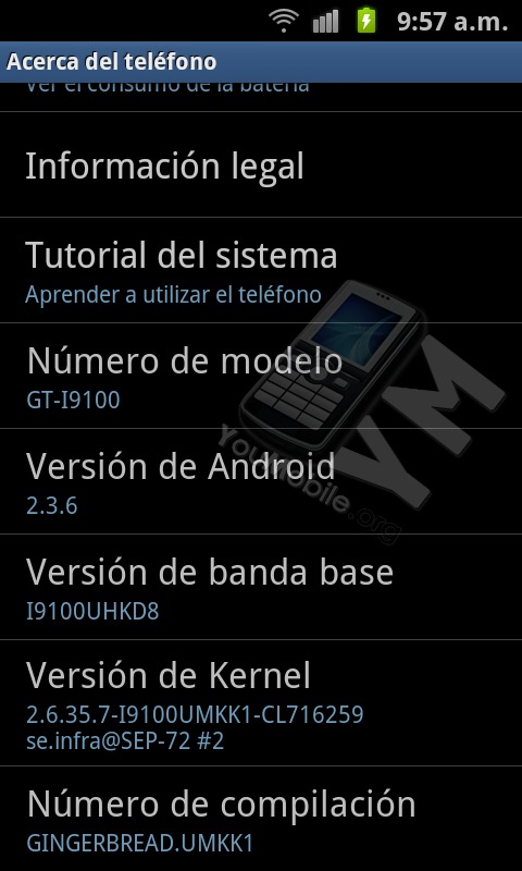 Samsung Galaxy S II actualiza a Android 2.3.6 Gingerbread