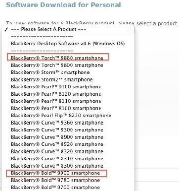 BlackBerry Torch 9860 y Bold 9900 aparecen listados en RIM para Personal Argentina