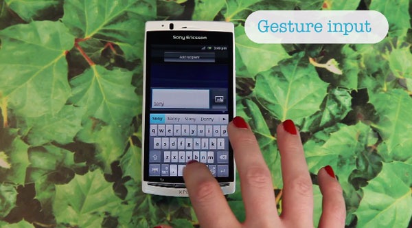 Sony Ericsson agrega teclado por gestos a la línea Xperia