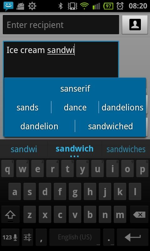 Teclado de Ice Cream Sandwich disponible para cualquier smartphone Android