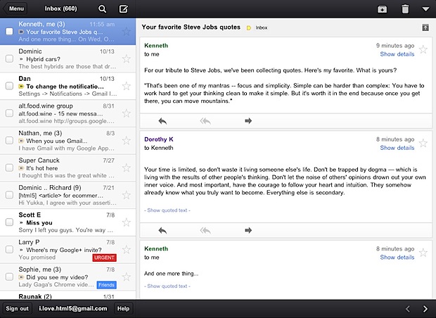 Gmail para iPad, iPhone publicada y retirada por bug