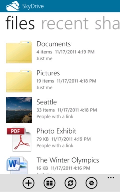 SkyDrive para iPhone, Windows Phone disponible