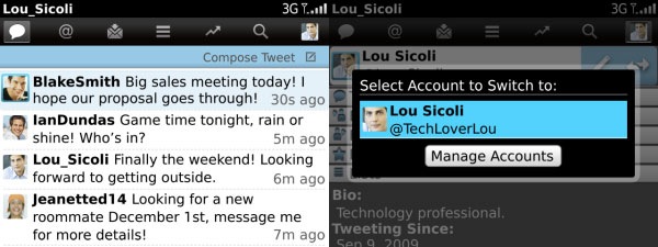 Twitter para BlackBerry actualizado con soporte para múltiples cuentas