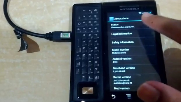 Motorola Droid recibe ROM no oficial pre-alfa de Ice Cream Sandwich